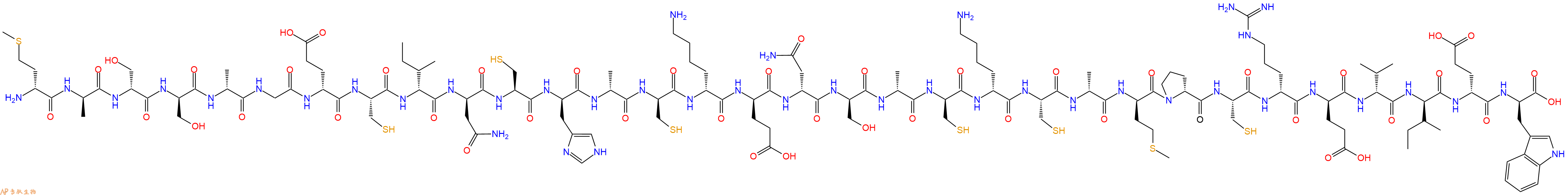 专肽生物产品H2N-DMet-DAla-DSer-DSer-DAla-Gly-DGlu-Cys-DIle-DAsn-Cys-DHis-DAla-DCys-DLys-DGlu-DAsn-DSer-DAla-DCys-DLys-Cys-DAla-DMet-DPro-Cys-DArg-DGlu-DVal-DIle-DGlu-DTrp-OH