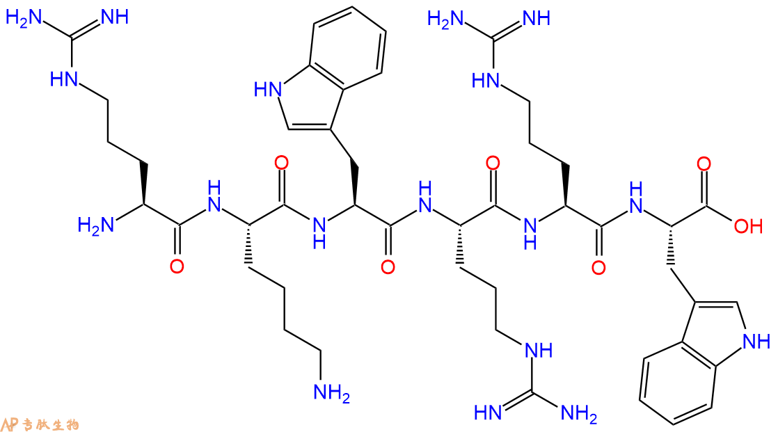 专肽生物产品H2N-Arg-Lys-Trp-Arg-Arg-Trp-OH