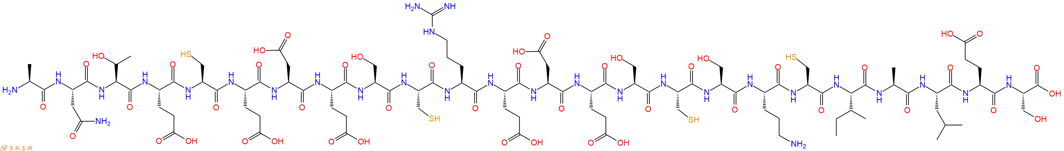 专肽生物产品H2N-Ala-Asn-Thr-Glu-Cys-Glu-Asp-Glu-Ser-Cys-Arg-Glu-Asp-Glu-Ser-Cys-Ser-Orn-Cys-Ile-Ala-Leu-Glu-Ser-OH