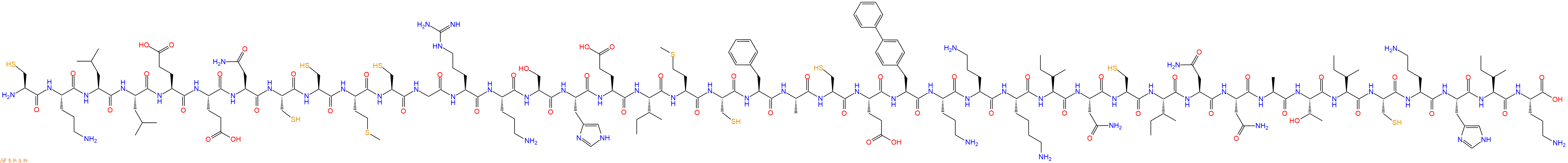 专肽生物产品H2N-Cys-Orn-Leu-Leu-Glu-Glu-Asn-Cys-Cys-Met-Cys-Gly-Arg-Orn-Ser-His-Glu-Ile-Met-Cys-Phe-Ala-Cys-Glu-Bip-Orn-Orn-Lys-Ile-Asn-Cys-Ile-Asn-Asn-Ala-Thr-Ile-Cys-Orn-His-Ile-Orn-OH