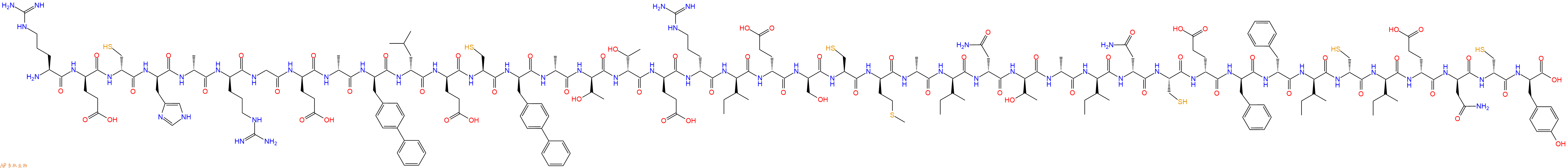 专肽生物产品H2N-Arg-DGlu-DCys-DHis-DAla-DArg-Gly-DGlu-DAla-DBip-DLeu-DGlu-Cys-DBip-DAla-DThr-DThr-DGlu-DArg-DIle-DGlu-DSer-Cys-DMet-DAla-DIle-DAsn-DThr-DAla-DIle-DAsn-Cys-DGlu-DPhe-DPhe-DIle-DCys-DIle-DGlu-DAsn-DCys-DTyr-OH