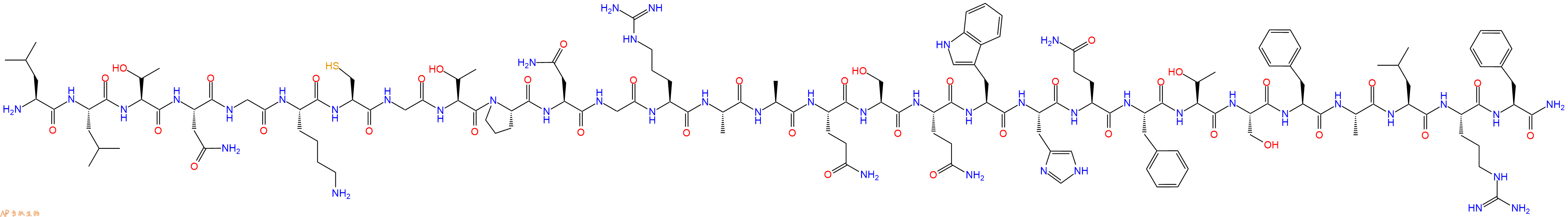 专肽生物产品H2N-Leu-Leu-Thr-Asn-Gly-Lys-Cys-Gly-Thr-Pro-Asn-Gly-Arg-Ala-Ala-Gln-Ser-Gln-Trp-His-Gln-Phe-Thr-Ser-Phe-Ala-Leu-Arg-Phe-CONH2