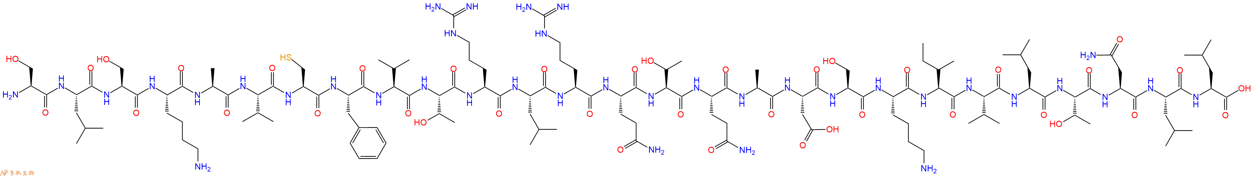 专肽生物产品H2N-Ser-Leu-Ser-Lys-Ala-Val-Cys-Phe-Val-Thr-Arg-Leu-Arg-Gln-Thr-Gln-Ala-Asp-Ser-Lys-Ile-Val-Leu-Thr-Asn-Leu-Leu-OH
