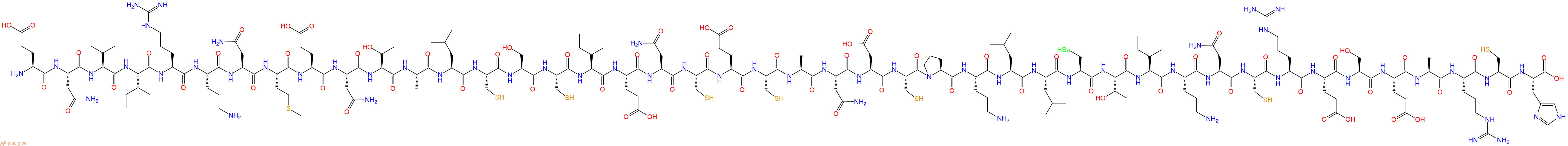 专肽生物产品H2N-Glu-Asn-Val-Ile-Arg-Orn-Asn-Met-Glu-Asn-Thr-Ala-Leu-Cys-Ser-Cys-Ile-Glu-Asn-Cys-Glu-Cys-Ala-Asn-Asp-Cys-Pro-Orn-Leu-Leu-Sec-Thr-Ile-Orn-Asn-Cys-Arg-Glu-Ser-Glu-Ala-Arg-Cys-His-OH