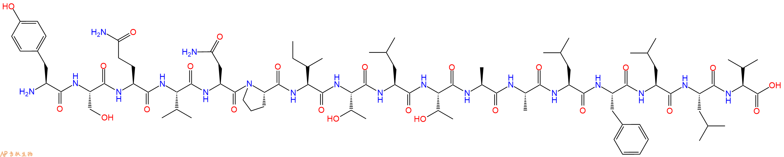 专肽生物产品H2N-Tyr-Ser-Gln-Val-Asn-Pro-Ile-Thr-Leu-Thr-Ala-Ala-Leu-Phe-Leu-Leu-Val-OH