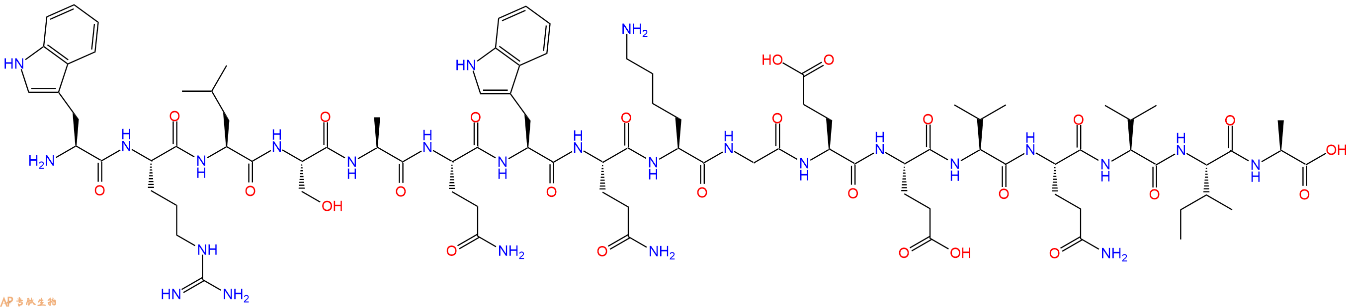 专肽生物产品H2N-Trp-Arg-Leu-Ser-Ala-Gln-Trp-Gln-Lys-Gly-Glu-Glu-Val-Gln-Val-Ile-Ala-OH