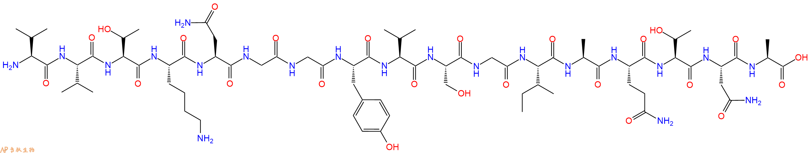专肽生物产品H2N-Val-Val-Thr-Lys-Asn-Gly-Gly-Tyr-Val-Ser-Gly-Ile-Ala-Gln-Thr-Asn-Ala-OH
