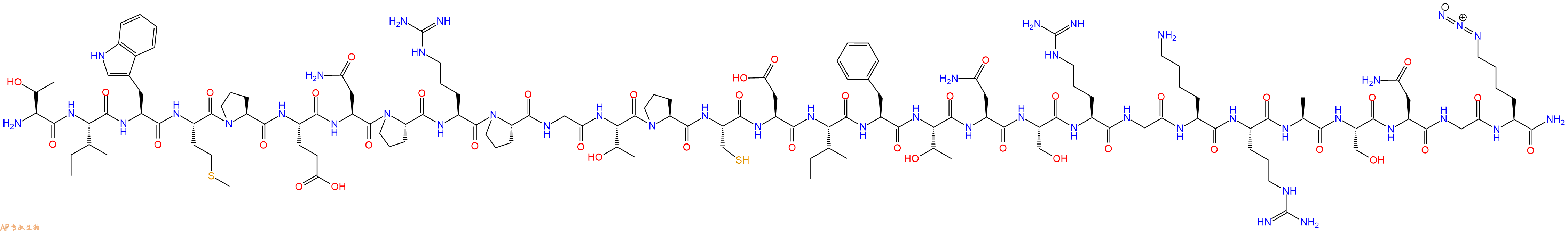 专肽生物产品H2N-Thr-Ile-Trp-Met-Pro-Glu-Asn-Pro-Arg-Pro-Gly-Thr-Pro-Cys-Asp-Ile-Phe-Thr-Asn-Ser-Arg-Gly-Lys-Arg-Ala-Ser-Asn-Gly-Lys(N3)-CONH2