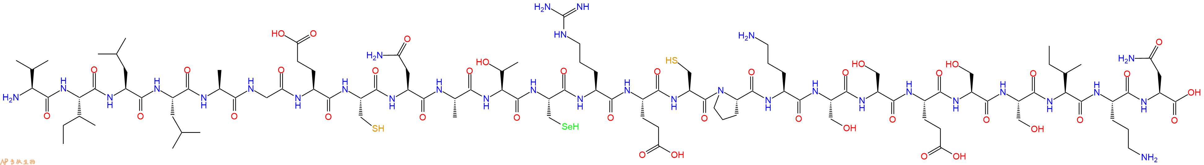 专肽生物产品H2N-Val-Ile-Leu-Leu-Ala-Gly-Glu-Cys-Asn-Ala-Thr-Sec-Arg-Glu-Cys-Pro-Orn-Ser-Ser-Glu-Ser-Ser-Ile-Orn-Asn-OH