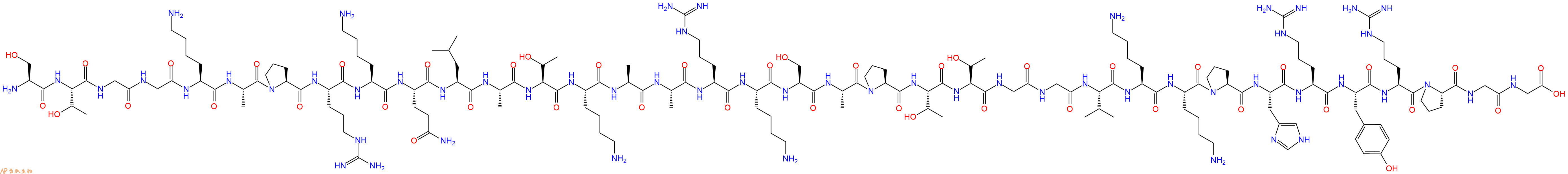 专肽生物产品H2N-Ser-Thr-Gly-Gly-Lys-Ala-Pro-Arg-Lys-Gln-Leu-Ala-Thr-Lys-Ala-Ala-Arg-Lys-Ser-Ala-Pro-Thr-Thr-Gly-Gly-Val-Lys-Lys-Pro-His-Arg-Tyr-Arg-Pro-Gly-Gly-OH