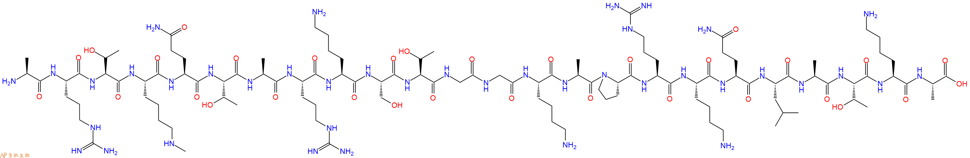 专肽生物产品H2N-Ala-Arg-Thr-Lys(Me)-Gln-Thr-Ala-Arg-Lys-Ser-Thr-Gly-Gly-Lys-Ala-Pro-Arg-Lys-Gln-Leu-Ala-Thr-Lys-Ala-OH