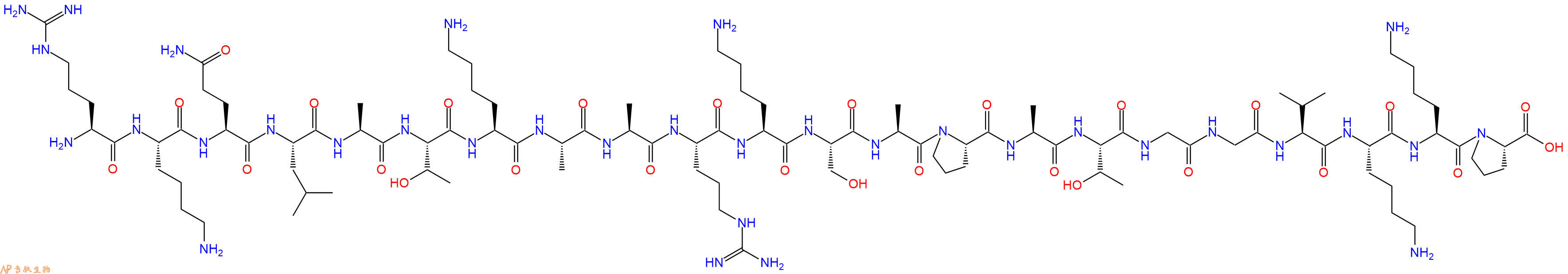 专肽生物产品H2N-Arg-Lys-Gln-Leu-Ala-Thr-Lys-Ala-Ala-Arg-Lys-Ser-Ala-Pro-Ala-Thr-Gly-Gly-Val-Lys-Lys-Pro-OH