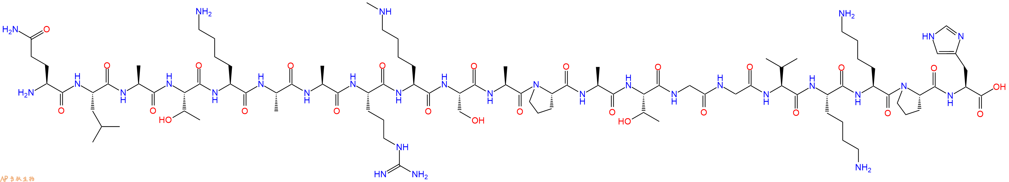 专肽生物产品H2N-Gln-Leu-Ala-Thr-Lys-Ala-Ala-Arg-Lys(Me)-Ser-Ala-Pro-Ala-Thr-Gly-Gly-Val-Lys-Lys-Pro-His-OH