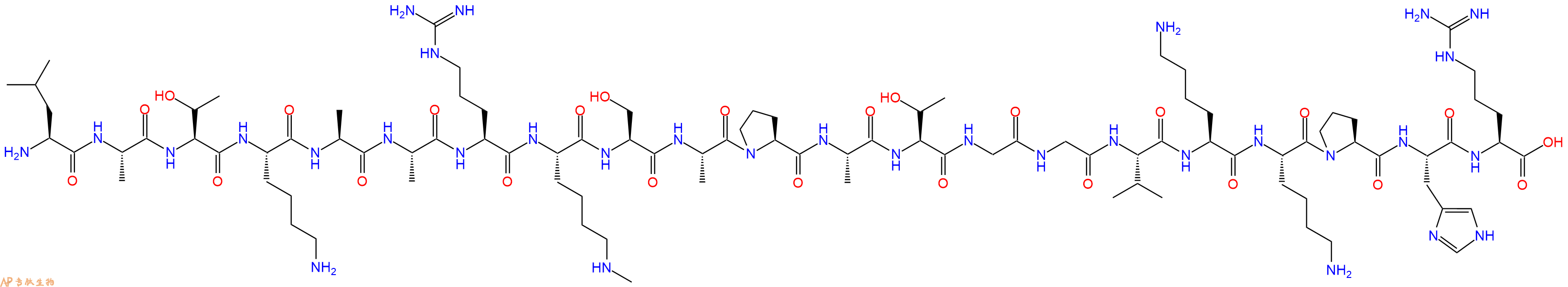 专肽生物产品H2N-Leu-Ala-Thr-Lys-Ala-Ala-Arg-Lys(Me)-Ser-Ala-Pro-Ala-Thr-Gly-Gly-Val-Lys-Lys-Pro-His-Arg-OH
