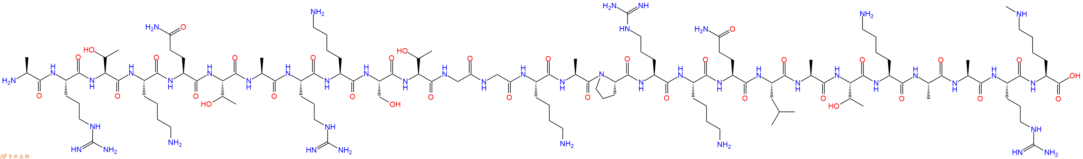 专肽生物产品H2N-Ala-Arg-Thr-Lys-Gln-Thr-Ala-Arg-Lys-Ser-Thr-Gly-Gly-Lys-Ala-Pro-Arg-Lys-Gln-Leu-Ala-Thr-Lys-Ala-Ala-Arg-Lys(Me)-OH