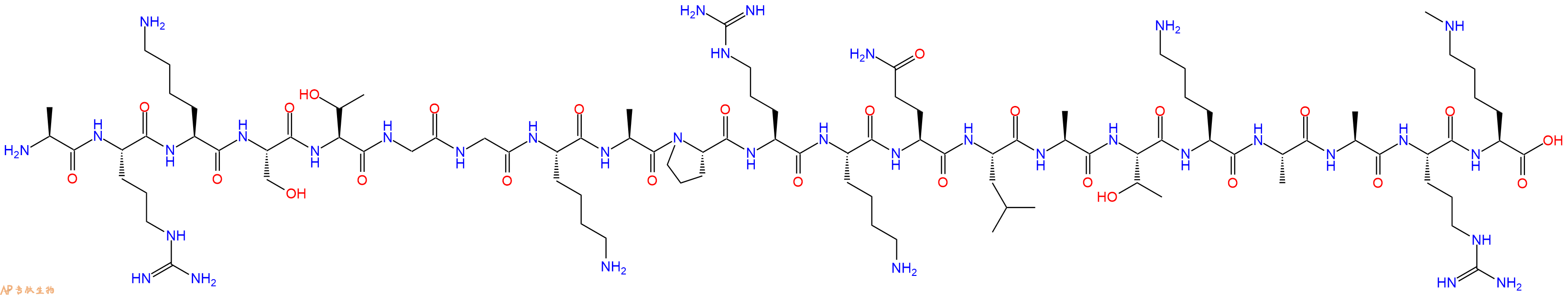 专肽生物产品H2N-Ala-Arg-Lys-Ser-Thr-Gly-Gly-Lys-Ala-Pro-Arg-Lys-Gln-Leu-Ala-Thr-Lys-Ala-Ala-Arg-Lys(Me)-OH
