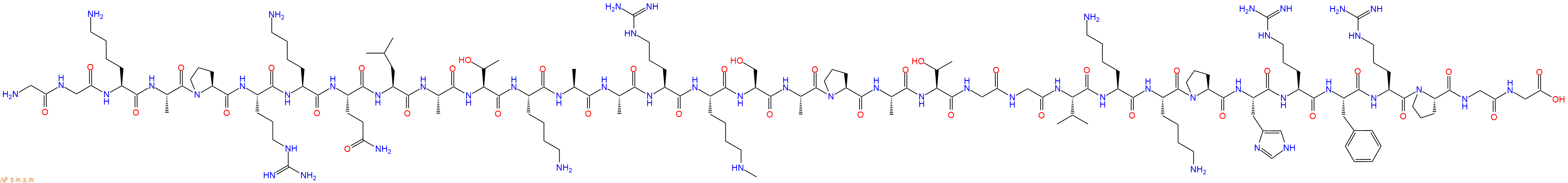 专肽生物产品H2N-Gly-Gly-Lys-Ala-Pro-Arg-Lys-Gln-Leu-Ala-Thr-Lys-Ala-Ala-Arg-Lys(Me)-Ser-Ala-Pro-Ala-Thr-Gly-Gly-Val-Lys-Lys-Pro-His-Arg-Phe-Arg-Pro-Gly-Gly-OH