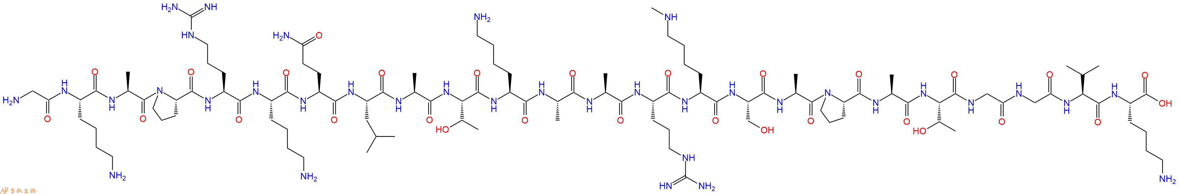 专肽生物产品H2N-Gly-Lys-Ala-Pro-Arg-Lys-Gln-Leu-Ala-Thr-Lys-Ala-Ala-Arg-Lys(Me)-Ser-Ala-Pro-Ala-Thr-Gly-Gly-Val-Lys-OH