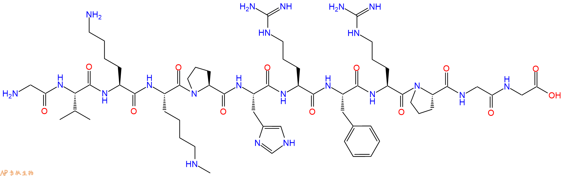 专肽生物产品H2N-Gly-Val-Lys-Lys(Me)-Pro-His-Arg-Phe-Arg-Pro-Gly-Gly-OH