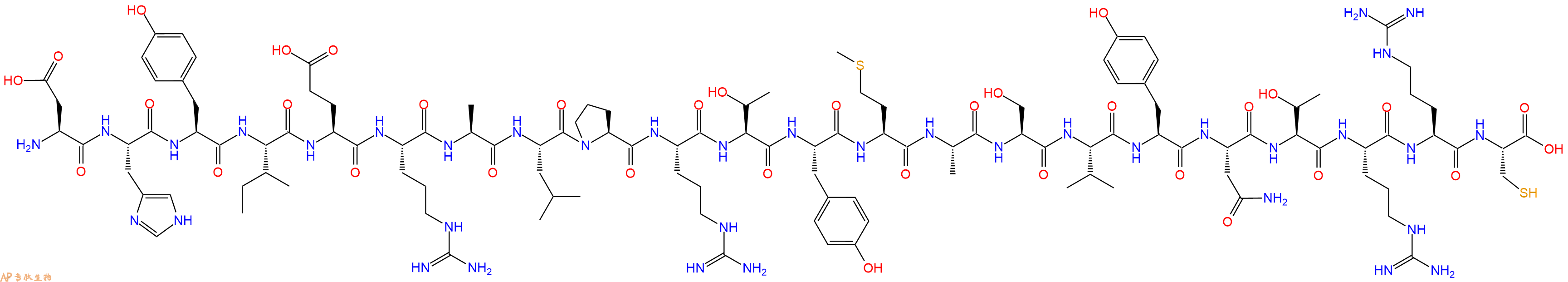 专肽生物产品H2N-Asp-His-Tyr-Ile-Glu-Arg-Ala-Leu-Pro-Arg-Thr-Tyr-Met-Ala-Ser-Val-Tyr-Asn-Thr-Arg-Arg-Cys-OH