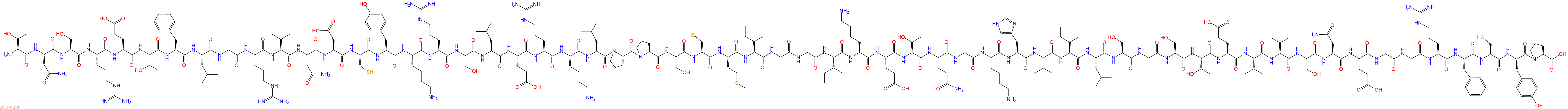 专肽生物产品H2N-Thr-Asn-Ser-Arg-Glu-Thr-Phe-Leu-Gly-Arg-Ile-Asn-Asp-Cys-Tyr-Lys-Arg-Ser-Leu-Glu-Arg-Lys-Leu-Pro-Pro-Ser-Cys-Met-Ile-Gly-Gly-Ile-Lys-Glu-Thr-Gln-Gly-Lys-His-Val-Ile-Leu-Ser-Gly-Ser-Thr-Glu-Val-Ile-Ser-Asn-Glu-Gly-Gly-Arg-Phe-Cys-Tyr-Pro-OH
