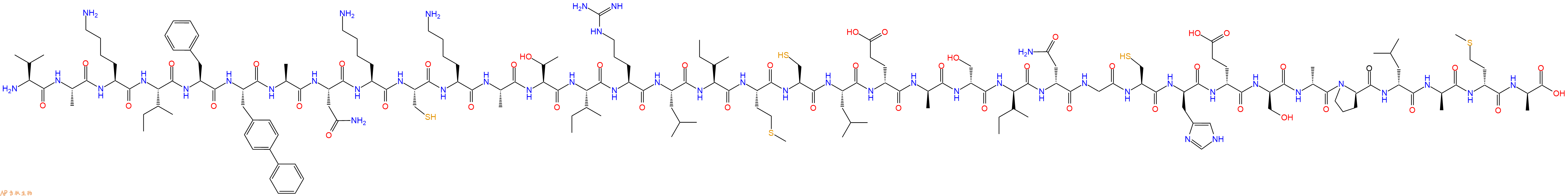 专肽生物产品H2N-Val-Ala-Lys-Ile-Phe-Bip-Ala-Asn-Lys-Cys-Lys-Ala-Thr-Ile-Arg-Leu-Ile-Met-Cys-Leu-DGlu-DAla-DSer-DIle-DAsn-Gly-Cys-DHis-DGlu-DSer-DAla-DPro-DLeu-DAla-DMet-DAla-OH
