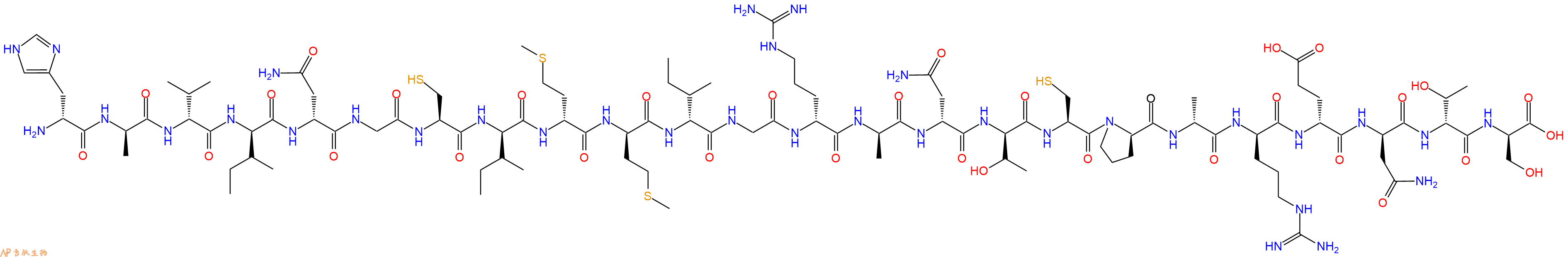 专肽生物产品H2N-DHis-DAla-DVal-DIle-DAsn-Gly-Cys-DIle-DMet-DMet-DIle-Gly-DArg-DAla-DAsn-DThr-Cys-DPro-DAla-DArg-DGlu-DAsn-DThr-DSer-OH