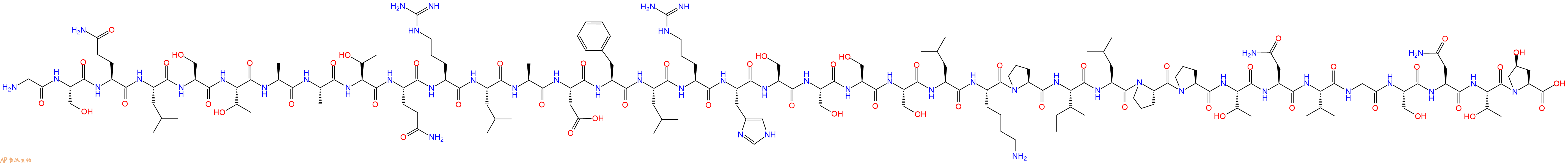 专肽生物产品H2N-Gly-Ser-Gln-Leu-Ser-Thr-Ala-Ala-Thr-Gln-Arg-Leu-Ala-Asp-Phe-Leu-Arg-His-Ser-Ser-Ser-Ser-Leu-Lys-Pro-Ile-Leu-Pro-Pro-Thr-Asn-Val-Gly-Ser-Asn-Thr-Hyp-OH