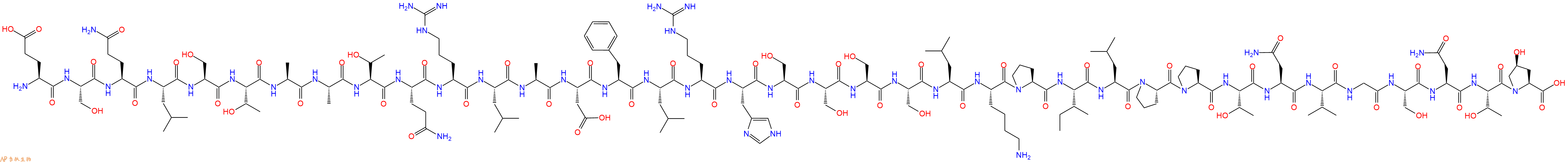 专肽生物产品H2N-Glu-Ser-Gln-Leu-Ser-Thr-Ala-Ala-Thr-Gln-Arg-Leu-Ala-Asp-Phe-Leu-Arg-His-Ser-Ser-Ser-Ser-Leu-Lys-Pro-Ile-Leu-Pro-Pro-Thr-Asn-Val-Gly-Ser-Asn-Thr-Hyp-OH