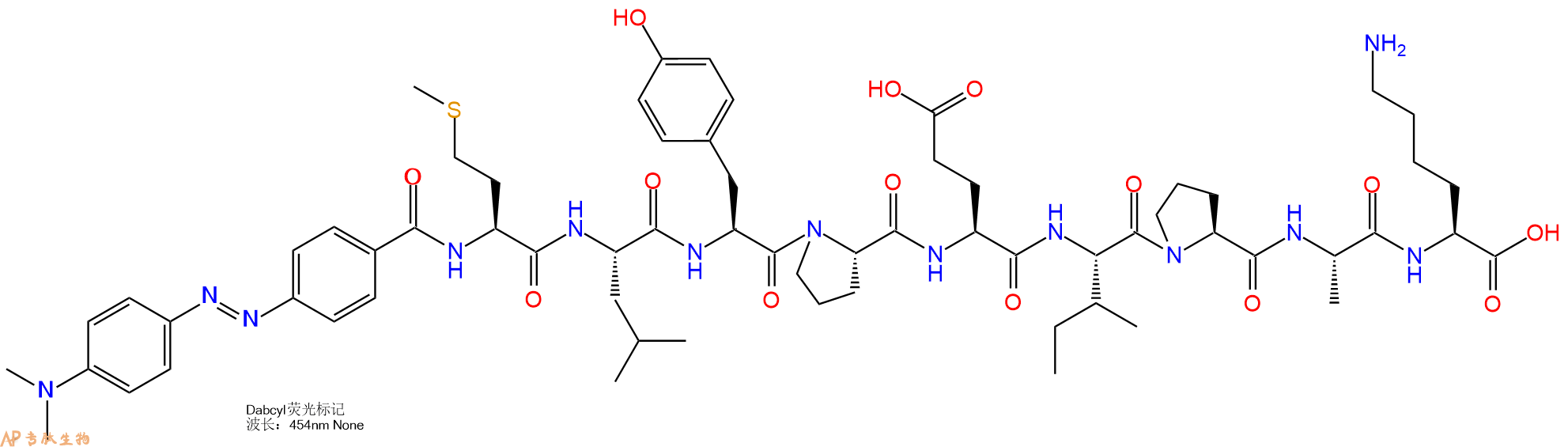 专肽生物产品DABCYL-Met-Leu-Tyr-Pro-Glu-Ile-Pro-Ala-Lys-OH