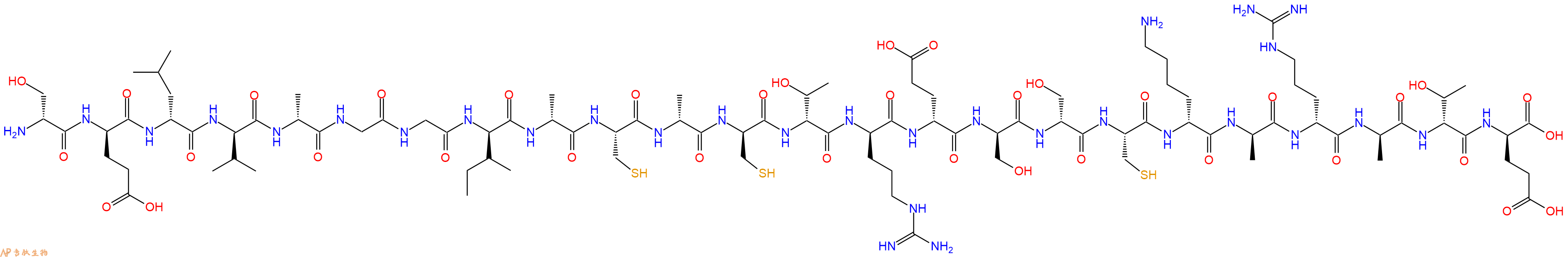 专肽生物产品H2N-DSer-DGlu-DLeu-DVal-DAla-Gly-Gly-DIle-DAla-Cys-DAla-DCys-DThr-DArg-DGlu-DSer-DSer-Cys-DLys-DAla-DArg-DAla-DThr-DGlu-OH
