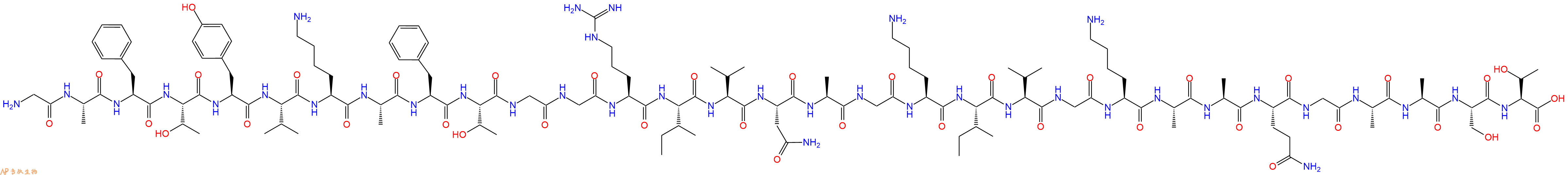 专肽生物产品H2N-Gly-Ala-Phe-Thr-Tyr-Val-Lys-Ala-Phe-Thr-Gly-Gly-Arg-Ile-Val-Asn-Ala-Gly-Lys-Ile-Val-Gly-Lys-Ala-Ala-Gln-Gly-Ala-Ala-Ser-Thr-OH