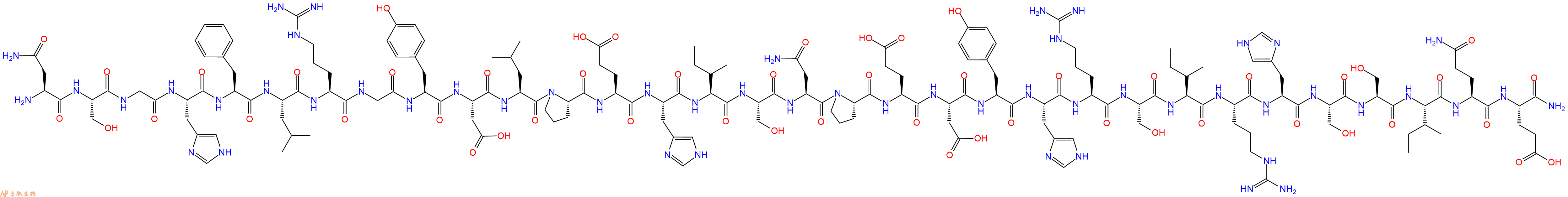 专肽生物产品H2N-Asn-Ser-Gly-His-Phe-Leu-Arg-Gly-Tyr-Asp-Leu-Pro-Glu-His-Ile-Ser-Asn-Pro-Glu-Asp-Tyr-His-Arg-Ser-Ile-Arg-His-Ser-Ser-Ile-Gln-Glu-CONH2