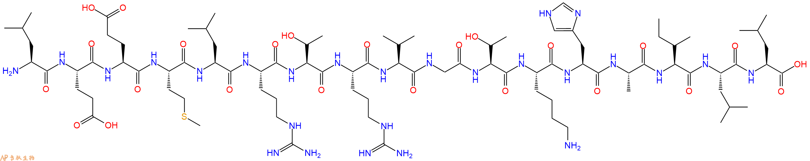 专肽生物产品H2N-Leu-Glu-Glu-Met-Leu-Arg-Thr-Arg-Val-Gly-Thr-Lys-His-Ala-Ile-Leu-Leu-OH