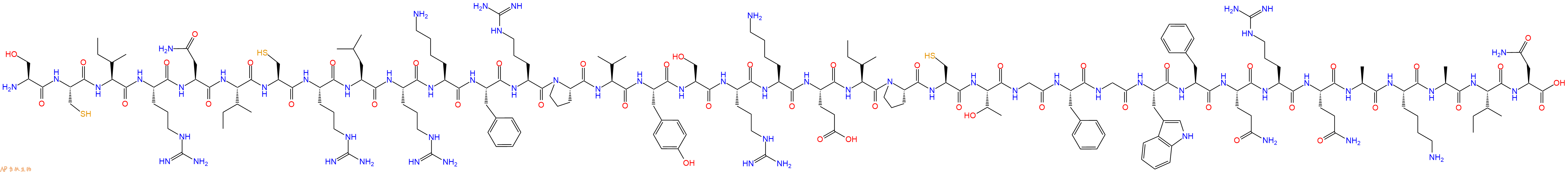专肽生物产品H2N-Ser-Cys-Ile-Arg-Asn-Ile-Cys-Arg-Leu-Arg-Lys-Phe-Arg-Pro-Val-Tyr-Ser-Arg-Lys-Glu-Ile-Pro-Cys-Thr-Gly-Phe-Gly-Trp-Phe-Gln-Arg-Gln-Ala-Lys-Ala-Ile-Asn-OH