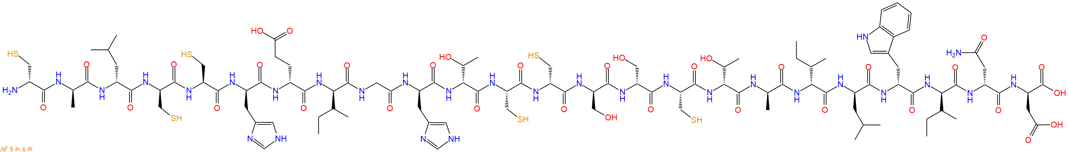 专肽生物产品H2N-DCys-DAla-DLeu-DCys-Cys-DHis-DGlu-DIle-Gly-DHis-DThr-Cys-DCys-DSer-DSer-Cys-DThr-DAla-DIle-DLeu-DTrp-DIle-DAsn-DAsp-OH