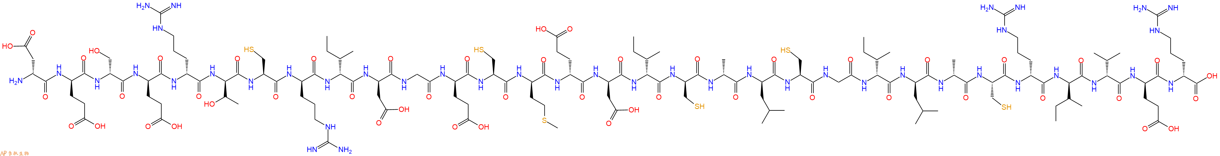 专肽生物产品H2N-DAsp-DGlu-DSer-DGlu-DArg-DThr-Cys-DArg-DIle-DAsp-Gly-DGlu-Cys-DMet-DGlu-DAsp-DIle-DCys-DAla-DLeu-Cys-Gly-DIle-DLeu-DAla-Cys-DArg-DIle-DVal-DGlu-DArg-OH