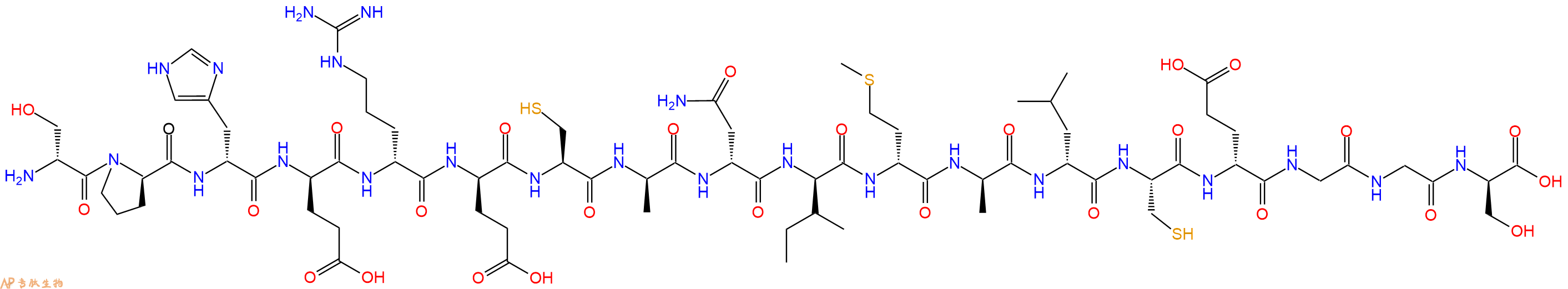 专肽生物产品H2N-DSer-DPro-DHis-DGlu-DArg-DGlu-Cys-DAla-DAsn-DIle-DMet-DAla-DLeu-Cys-DGlu-Gly-Gly-DSer-OH