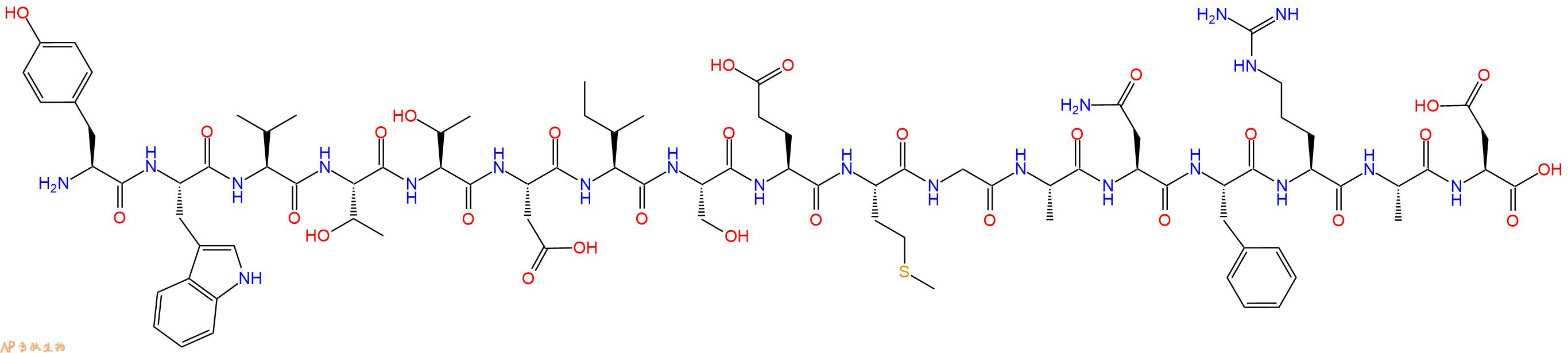 专肽生物产品H2N-Tyr-Trp-Val-Thr-Thr-Asp-Ile-Ser-Glu-Met-Gly-Ala-Asn-Phe-Arg-Ala-Asp-OH