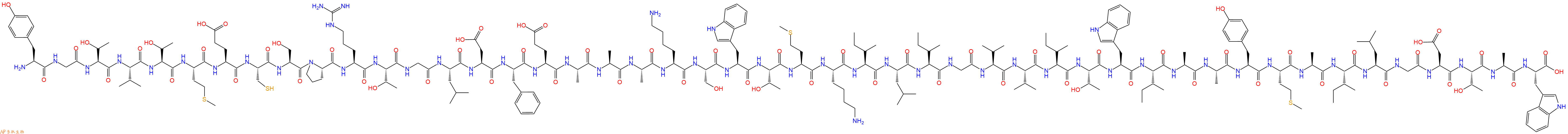 专肽生物产品H2N-Tyr-Gly-Thr-Val-Thr-Met-Glu-Cys-Ser-Pro-Arg-Thr-Gly-Leu-Asp-Phe-Glu-Ala-Ala-Ala-Lys-Ser-Trp-Thr-Met-Lys-Ile-Leu-Ile-Gly-Val-Val-Ile-Thr-Trp-Ile-Ala-Ala-Tyr-Met-Ala-Ile-Leu-Gly-Asp-Thr-Ala-Trp-OH