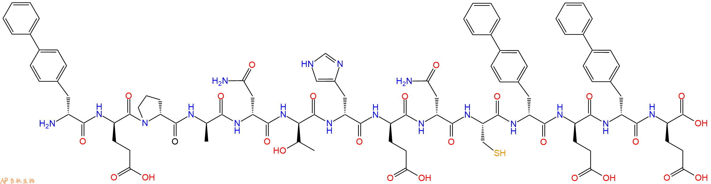 专肽生物产品H2N-DBip-DGlu-DPro-DAla-DAsn-DThr-DHis-DGlu-DAsn-Cys-DBip-DGlu-DBip-DGlu-OH
