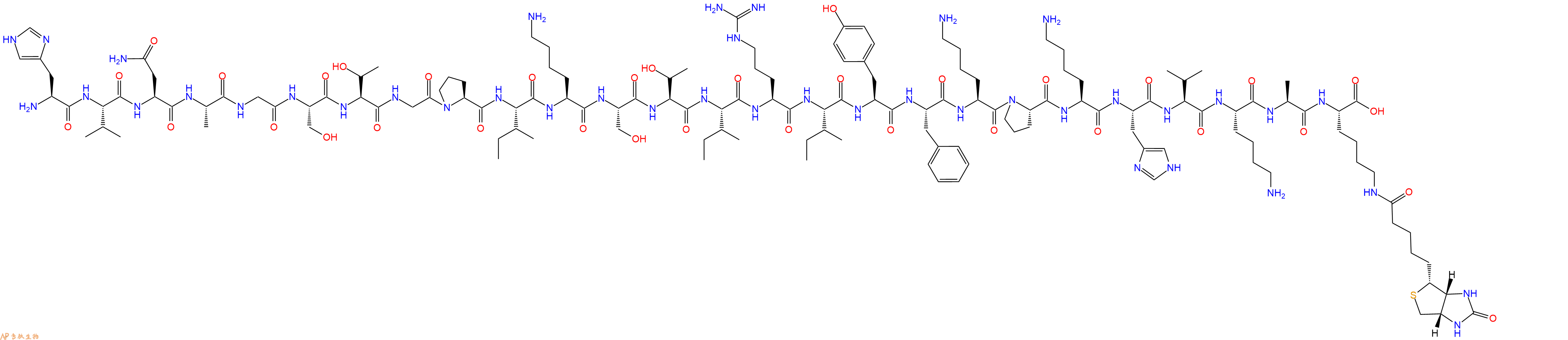 专肽生物产品H2N-His-Val-Asn-Ala-Gly-Ser-Thr-Gly-Pro-Ile-Lys-Ser-Thr-Ile-Arg-Ile-Tyr-Phe-Lys-Pro-Lys-His-Val-Lys-Ala-Lys(Biotin)-OH