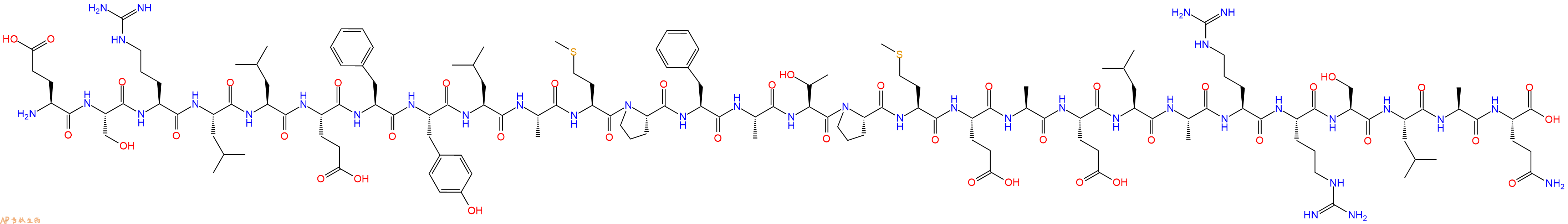 专肽生物产品H2N-Glu-Ser-Arg-Leu-Leu-Glu-Phe-Tyr-Leu-Ala-Met-Pro-Phe-Ala-Thr-Pro-Met-Glu-Ala-Glu-Leu-Ala-Arg-Arg-Ser-Leu-Ala-Gln-OH
