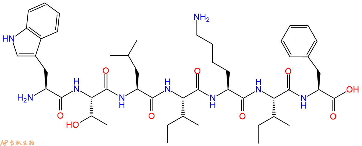 专肽生物产品H2N-Trp-Thr-Leu-Ile-Lys-Ile-Phe-OH