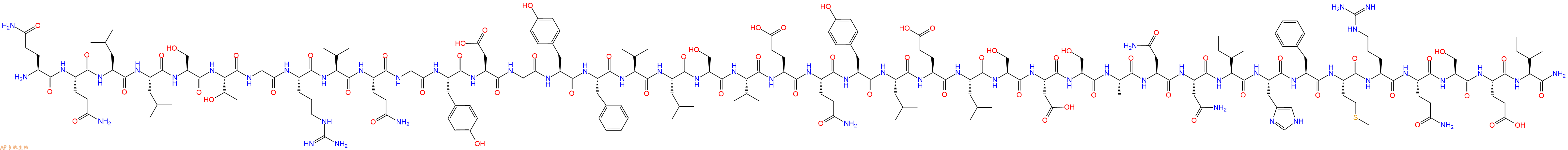 专肽生物产品H2N-Gln-Gln-Leu-Leu-Ser-Thr-Gly-Arg-Val-Gln-Gly-Tyr-Asp-Gly-Tyr-Phe-Val-Leu-Ser-Val-Glu-Gln-Tyr-Leu-Glu-Leu-Ser-Asp-Ser-Ala-Asn-Asn-Ile-His-Phe-Met-Arg-Gln-Ser-Glu-Ile-CONH2