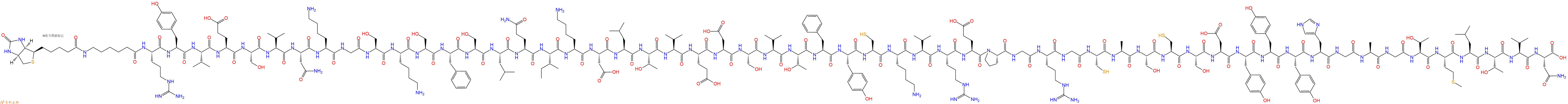专肽生物产品Biotinyl-Ahx-Arg-Tyr-Val-Glu-Ser-Val-Asn-Lys-Gly-Ser-Lys-Ser-Phe-Ser-Leu-Gln-Ile-Lys-Asp-Leu-Thr-Val-Glu-Asp-Ser-Val-Thr-Phe-Tyr-Cys-Lys-Val-Arg-Glu-Pro-Gly-Arg-Gly-Cys-Ala-Ser-Cys-Ser-Asp-Tyr-Tyr-Tyr-His-Gly-Ala-Gly-Thr-Met-Leu-Thr-Val-Asn-OH