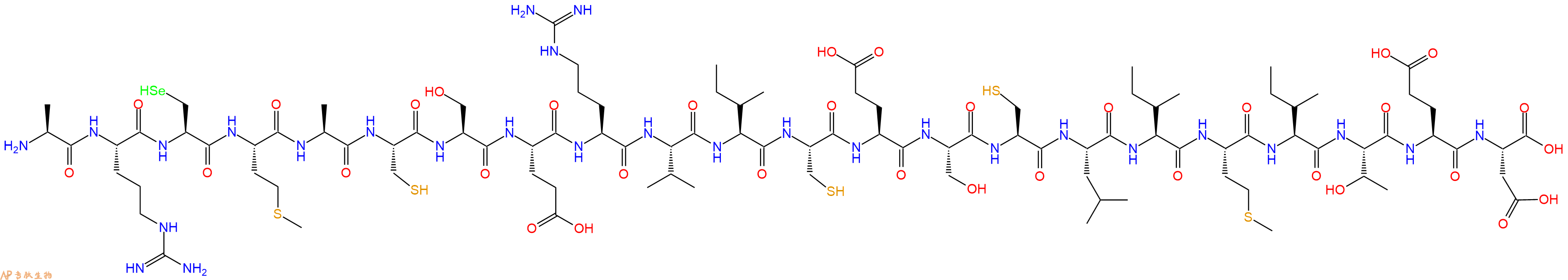 专肽生物产品H2N-Ala-Arg-Sec-Met-Ala-Cys-Ser-Glu-Arg-Val-Ile-Cys-Glu-Ser-Cys-Leu-Ile-Met-Ile-Thr-Glu-Asp-OH