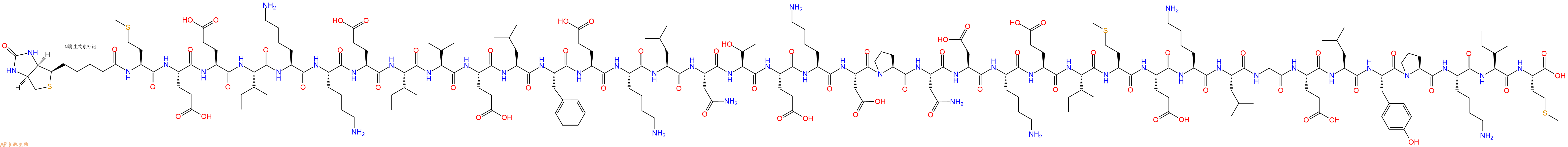 专肽生物产品Biotinyl-Met-Glu-Glu-Ile-Lys-Lys-Glu-Ile-Val-Glu-Leu-Phe-Glu-Lys-Leu-Asn-Thr-Glu-Lys-Asp-Pro-Asn-Asp-Lys-Glu-Ile-Met-Glu-Lys-Leu-Gly-Glu-Leu-Tyr-Pro-Lys-Ile-Met-OH
