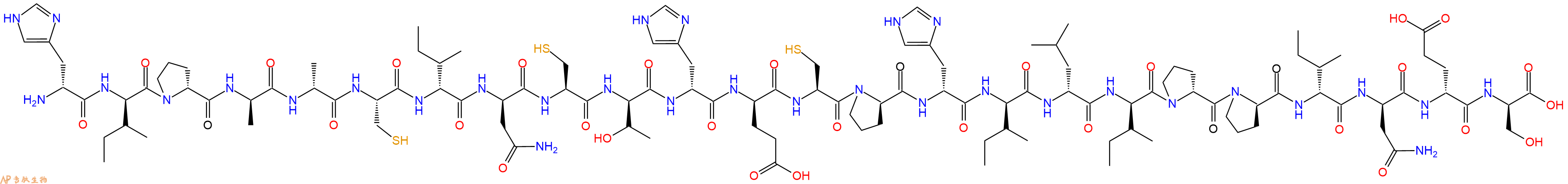 专肽生物产品H2N-DHis-DIle-DPro-DAla-DAla-Cys-DIle-DAsn-Cys-DThr-DHis-DGlu-Cys-DPro-DHis-DIle-DLeu-DIle-DPro-DPro-DIle-DAsn-DGlu-DSer-OH