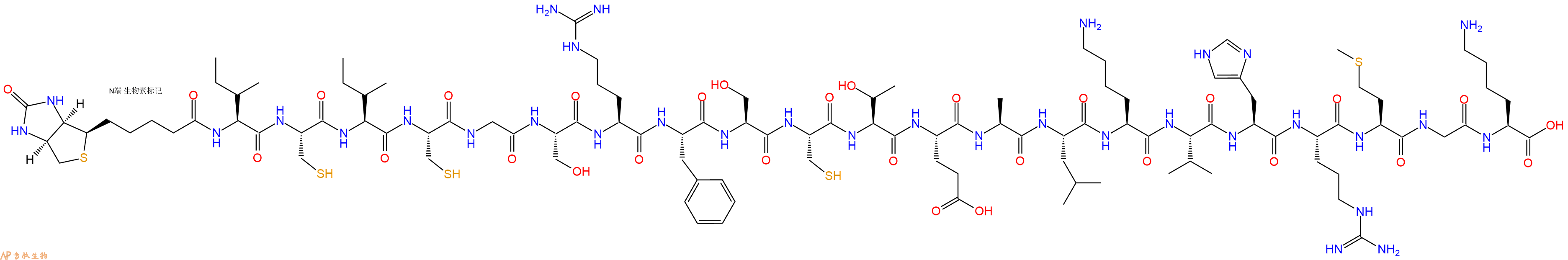 专肽生物产品Biotinyl-Ile-Cys-Ile-Cys-Gly-Ser-Arg-Phe-Ser-Cys-Thr-Glu-Ala-Leu-Lys-Val-His-Arg-Met-Gly-Lys-OH